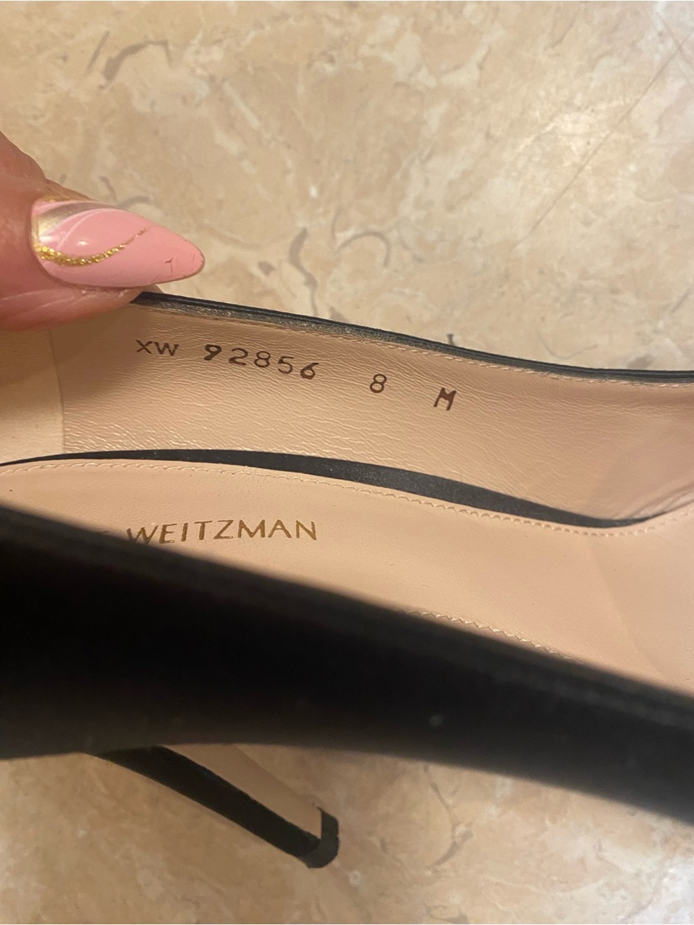 Stuart Weitzman Black Satin Pointed Toe Pumps with Bow Accent - Picture 7 of 7